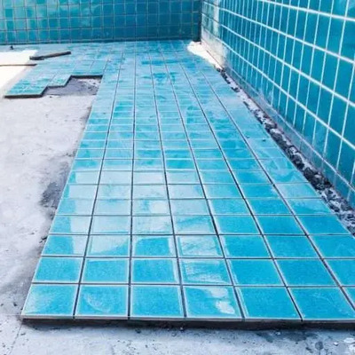 Tiles installation in pool construction in Kenya