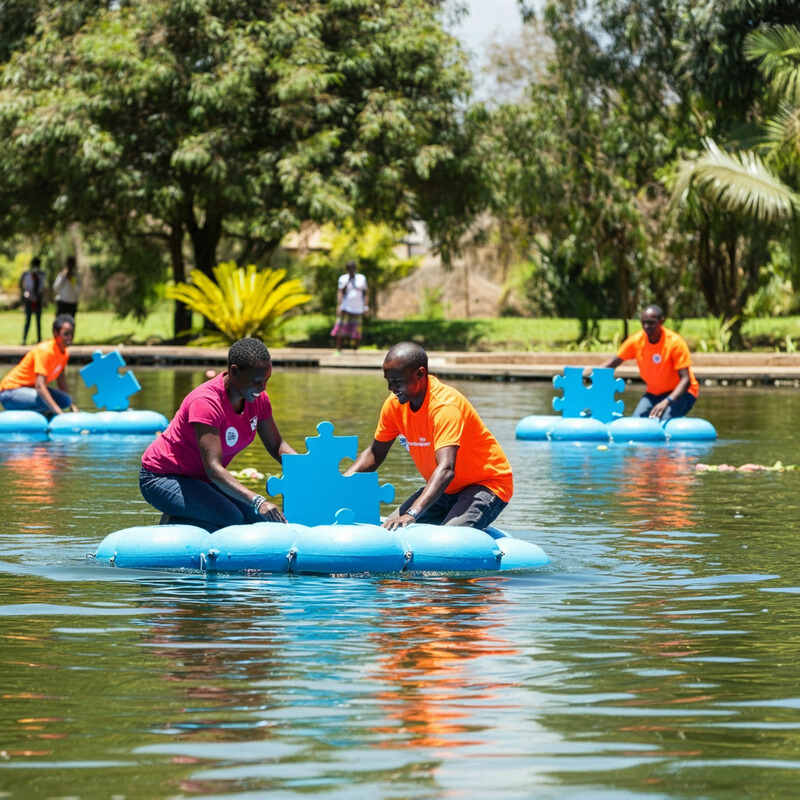 Floating Team Puzzle Challenge, corporate games