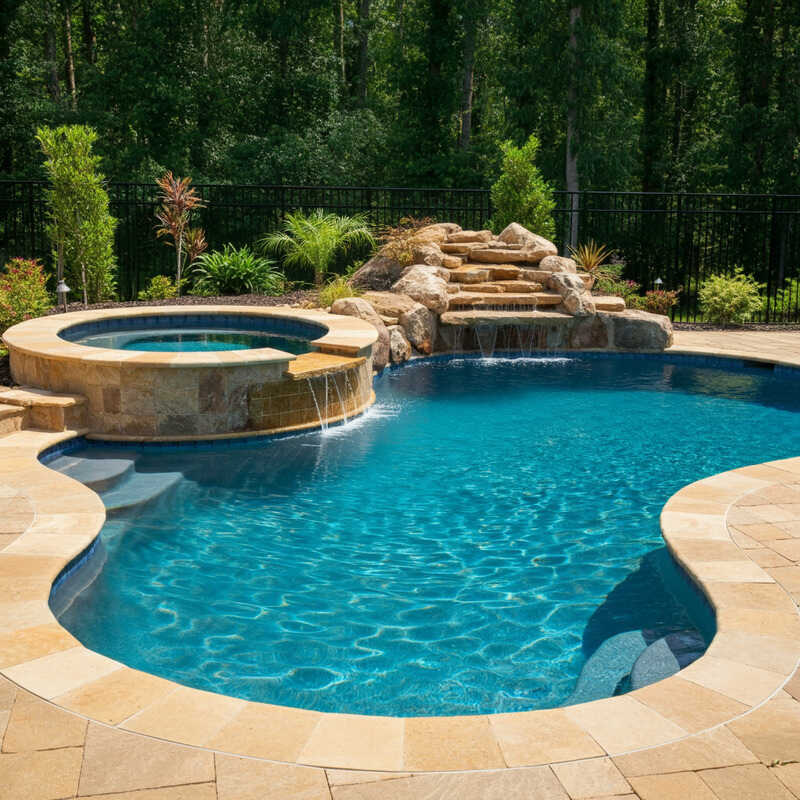 Swimming pool designs, freeform pool